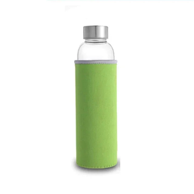 Bouteille d'eau en verre de 280ml/360ml/550ml, bouteille de Sport résistante aux hautes températures avec sac de protection, bouteille de boisson de voyage sans BPA