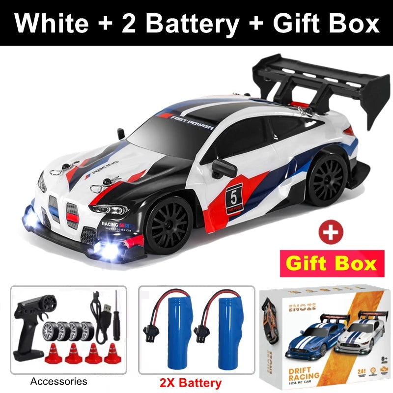 4WD RC Drift Car, High-Speed ​​Remote Control Racing Vehicle with LED Lights, 2.4GHz Radio, 4x4 Off-Road Truck, Children's Toy
