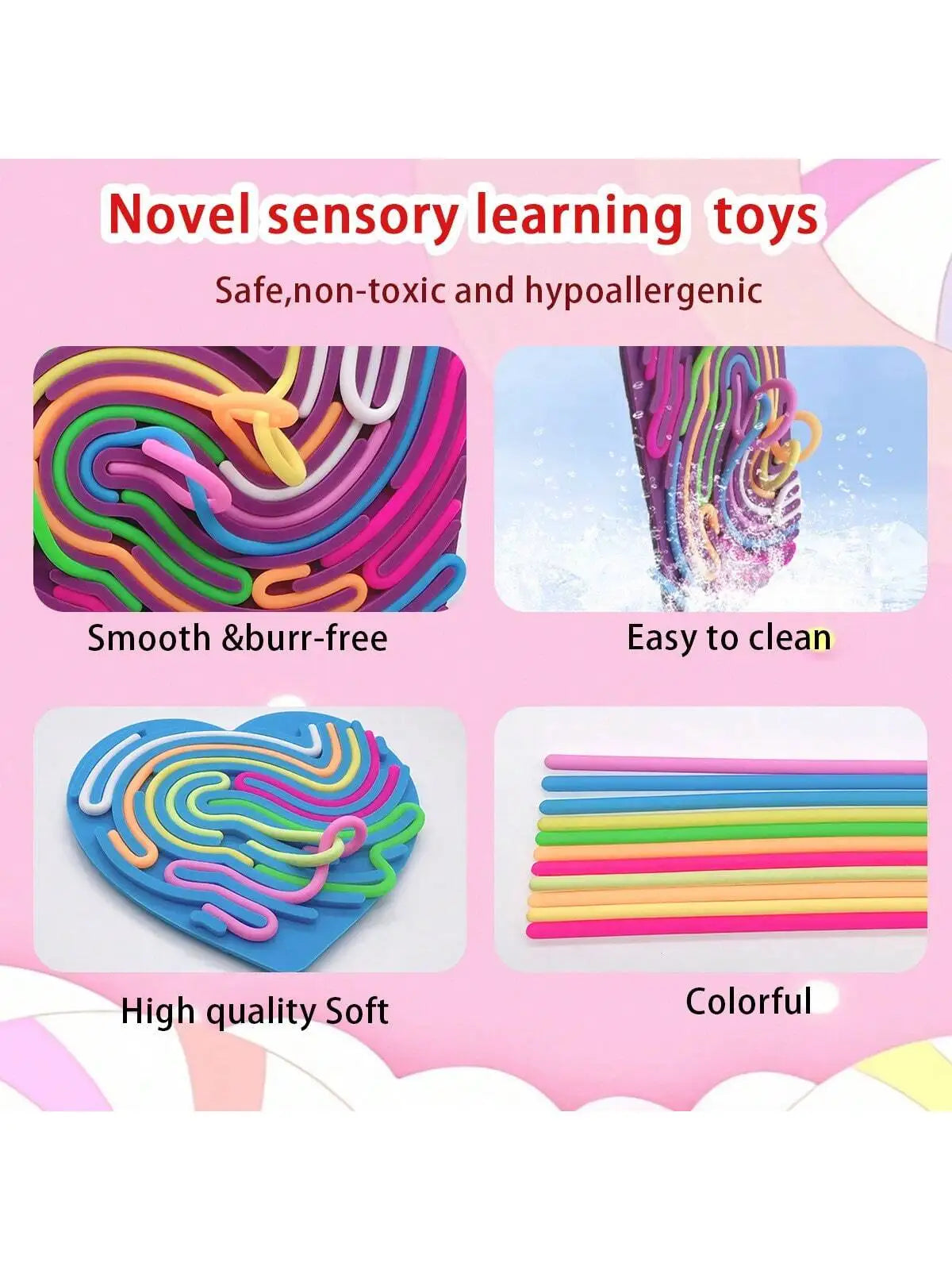 Planche d'Activités Sensorielles en Silicone, Jouet Fidget pour Calmer, Souligné, Anlande, TDAH & m.com, 1 Ensemble