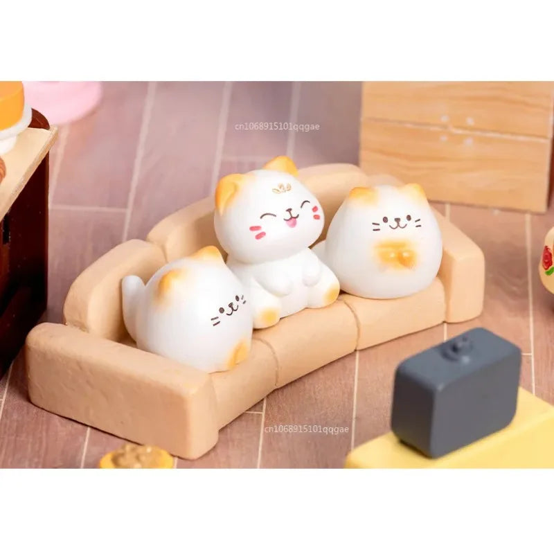 Nouveau modèle de chat de richesse de dessin animé mignon créatif, décoration de bureau, Figurine animale, ornements de chat, accessoires de décoration