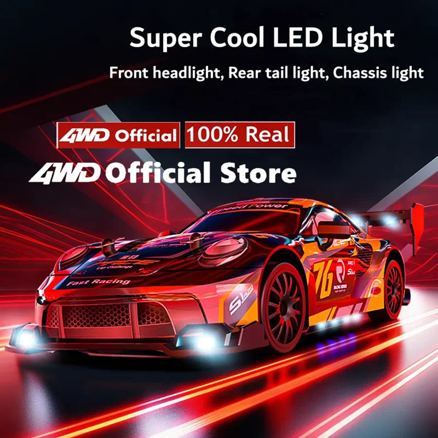 4WD RC Drift Car, High-Speed ​​Remote Control Racing Vehicle with LED Lights, 2.4GHz Radio, 4x4 Off-Road Truck, Children's Toy
