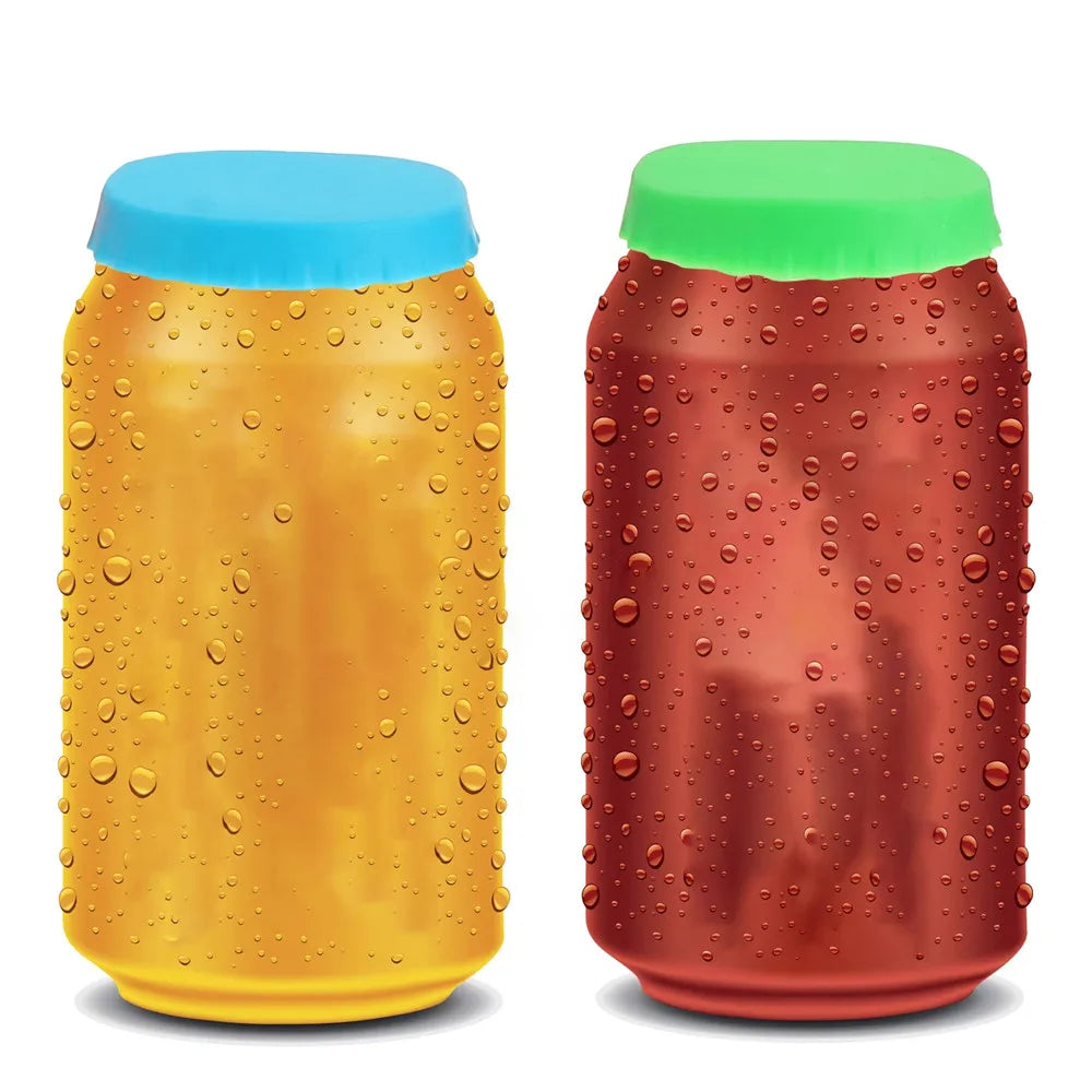 Couvercles de canettes de boissons réutilisables, couvercles de canettes de boissons, protecteurs de couvercles de Soda, bouchon de bouteille d'étanchéité en Silicone, couvercle d'étanchéité anti-fuite