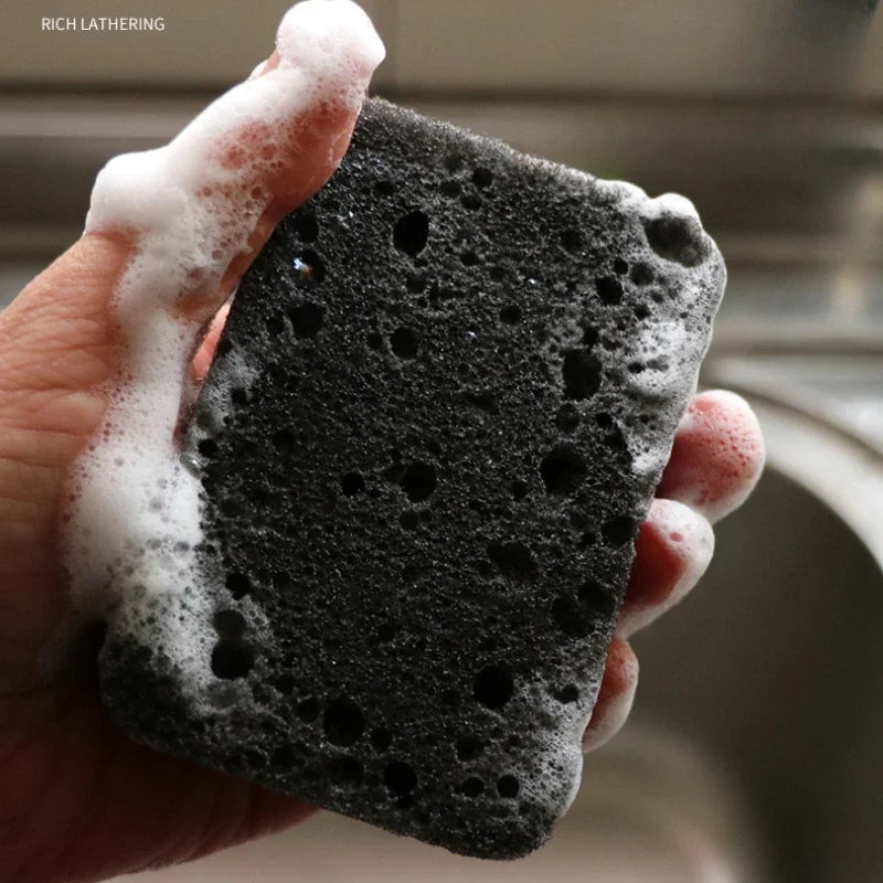 Éponge d'algues noires pour le nettoyage de la cuisine, vaisselle Non grasse, nettoyage de la vaisselle, Pots durables pour brossage de la vaisselle, ménage