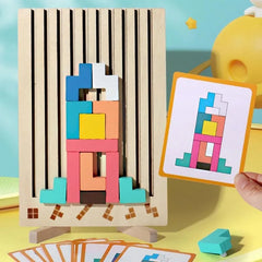 Puzzle en bois, jeu d'empilage pour activité de rassemblement familial, casse-tête STEM pour enfants et adultes, éducatif sensoriel Montessori