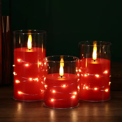 Bougie sans flamme, bougie à batterie avec guirlande lumineuse, bougies sans flamme avec fonction de minuterie de télécommande à 11 touches pour la maison
