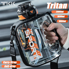 TKK 1/1.6/2L bouteille d'eau de sport TRITAN grande capacité tasse créative résistant à la chaleur en plein air adulte voyage bouilloire salle de sport Fitness cruches