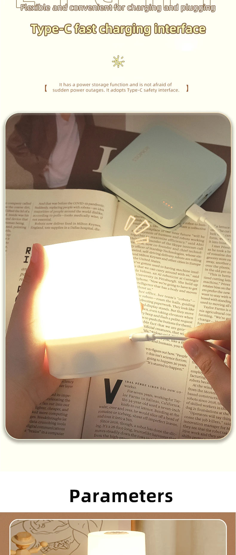 Veilleuse LED à capteur tactile pour enfants, lumière à intensité variable en continu, à côté de la lampe, chargement USB, lampe de table, veilleuse pour bébé, chambre à coucher
