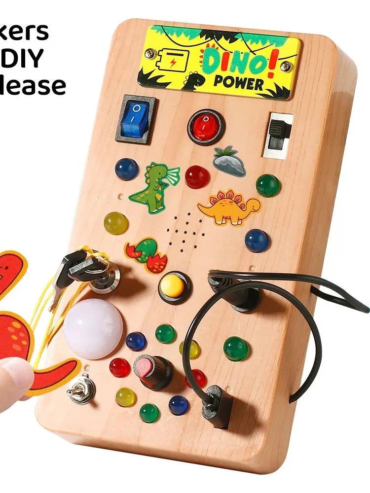 Planche occupée Montessori, jouets sensoriels avec interrupteur de lumière LED, planche de commande, activités de voyage, jeux pour enfants
