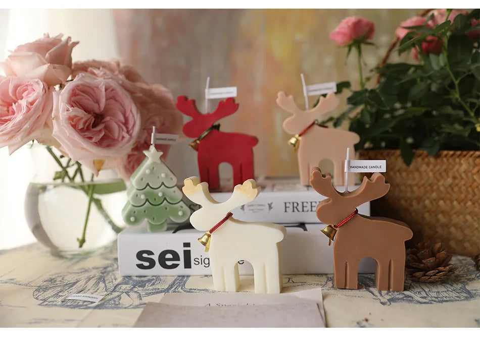 Christmas candles, scented deer candles, home decoration, scented candles, Merry Christmas, giving a festive gift for the home, New Year's