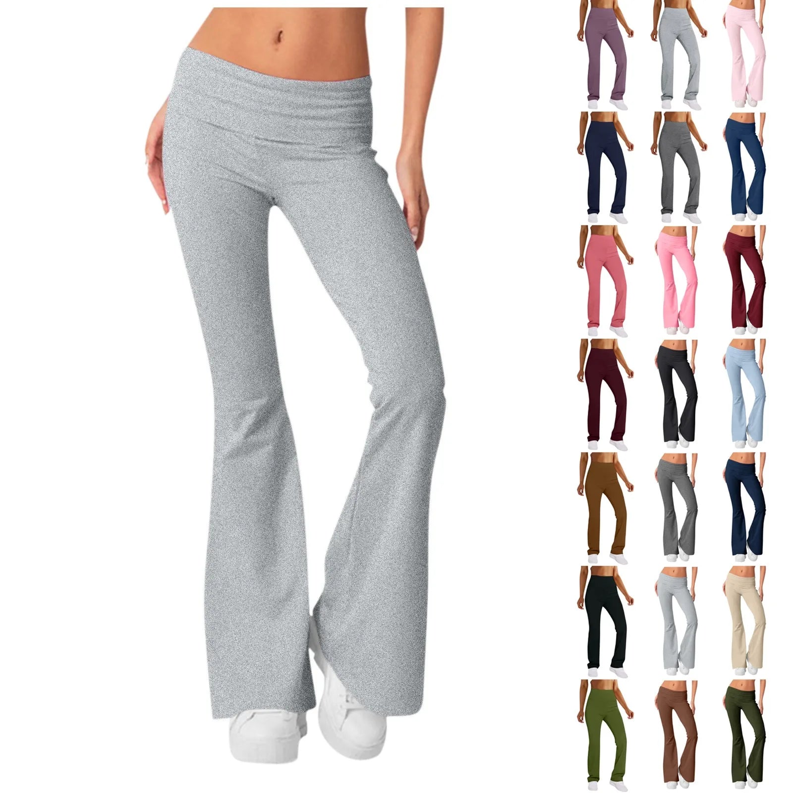 Leggings évasés pour femmes, taille haute, jambes larges, pantalons de Yoga, collants d'entraînement, de Fitness, de sport, vêtements amincissants décontractés