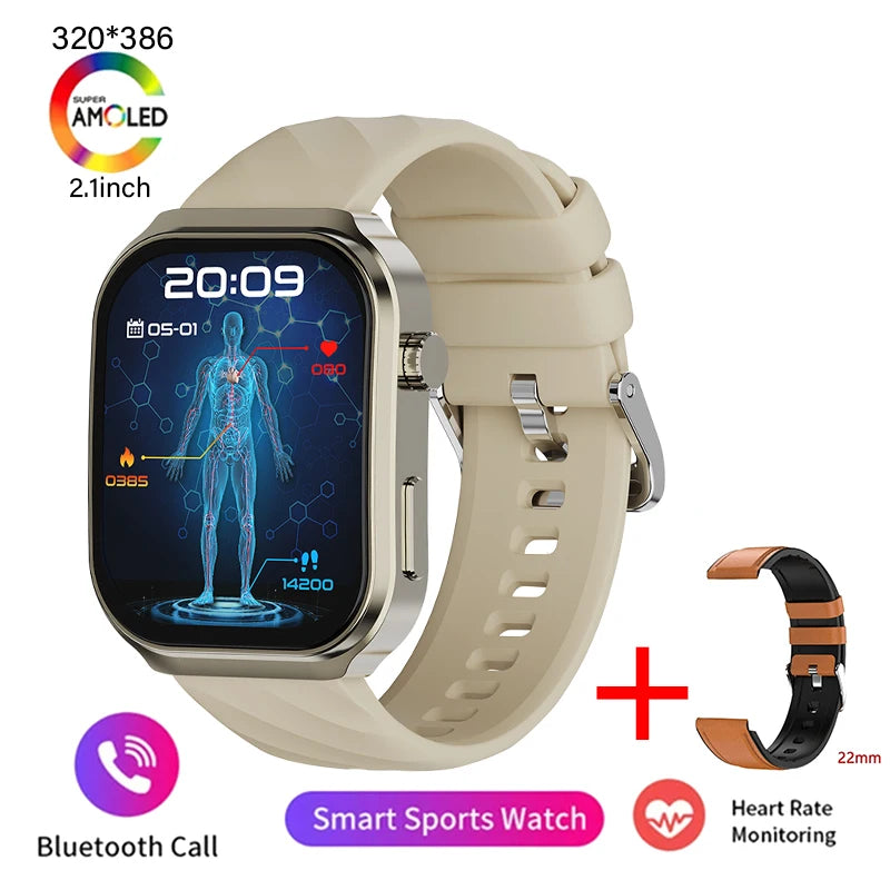 Nouveau montre intelligente pour hommes U13 écran carré de 2.1 pouces résolution 320*386 surveillance de la fréquence cardiaque et de la pression artérielle 2024 montre intelligente