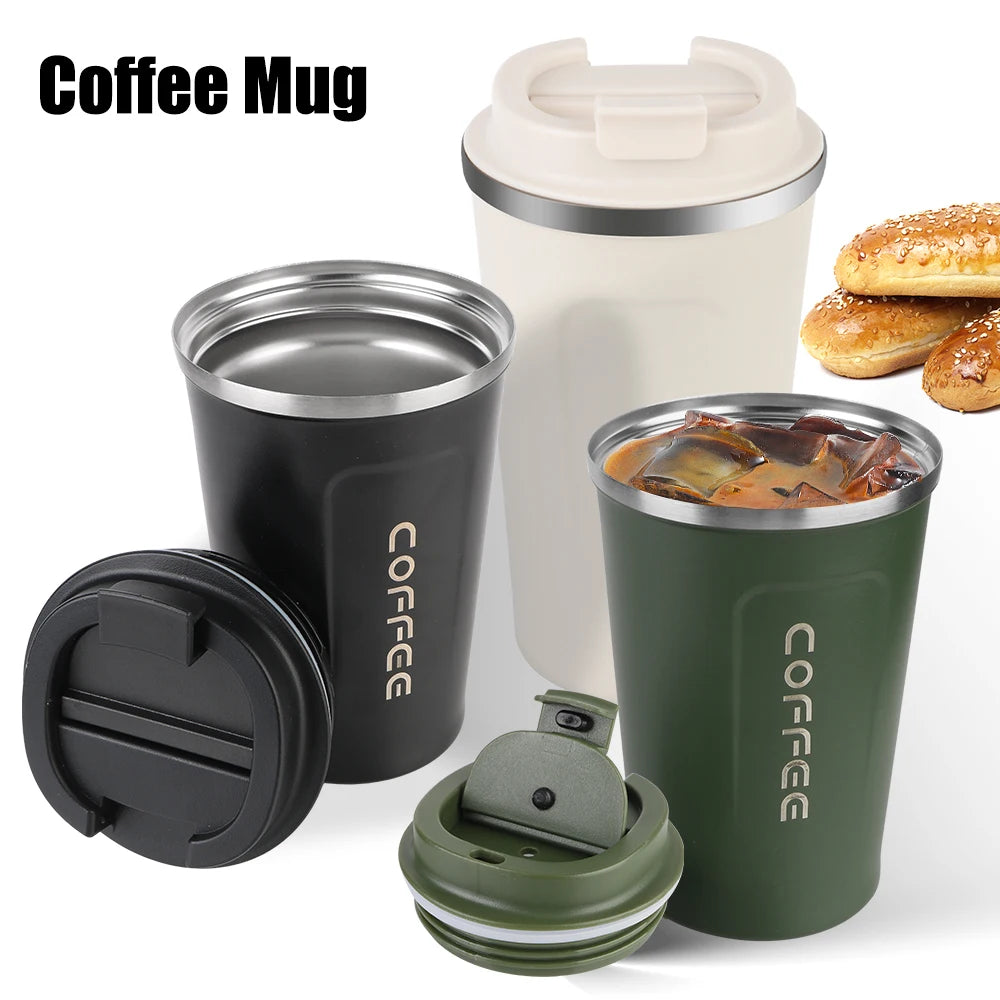 Tasse Thermos de voiture Thermo café pour thé eau café anti-fuite tasse Thermo de voyage tasse à café 380/510ML Double acier inoxydable