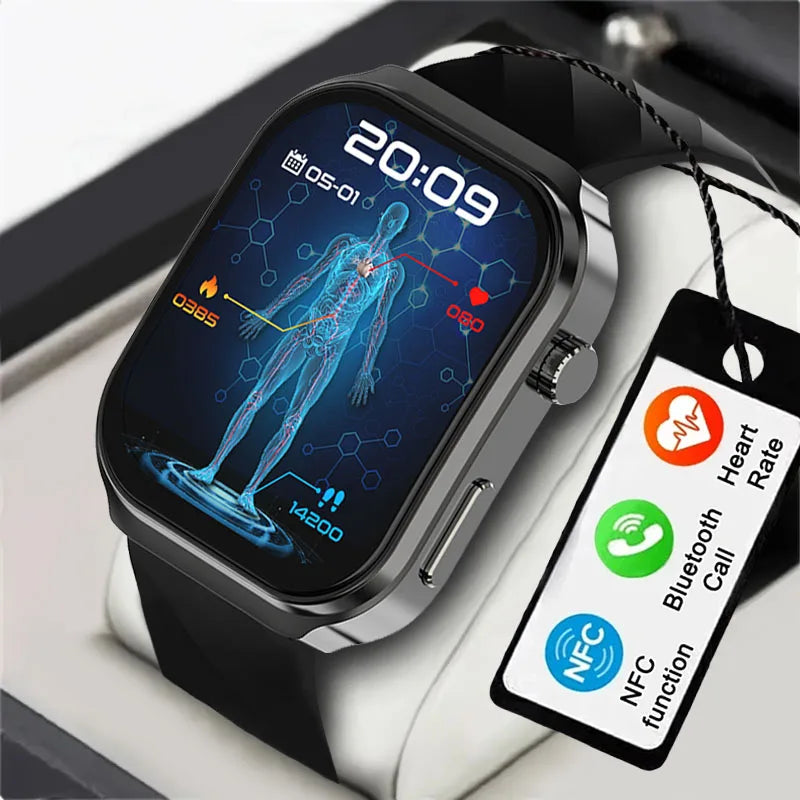 Nouveau montre intelligente pour hommes U13 écran carré de 2.1 pouces résolution 320*386 surveillance de la fréquence cardiaque et de la pression artérielle 2024 montre intelligente