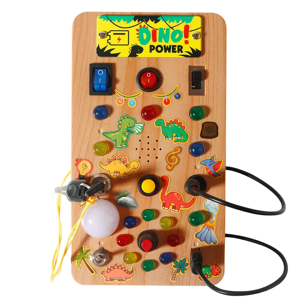 Planche occupée Montessori, jouets sensoriels avec interrupteur de lumière LED, planche de commande, activités de voyage, jeux pour enfants