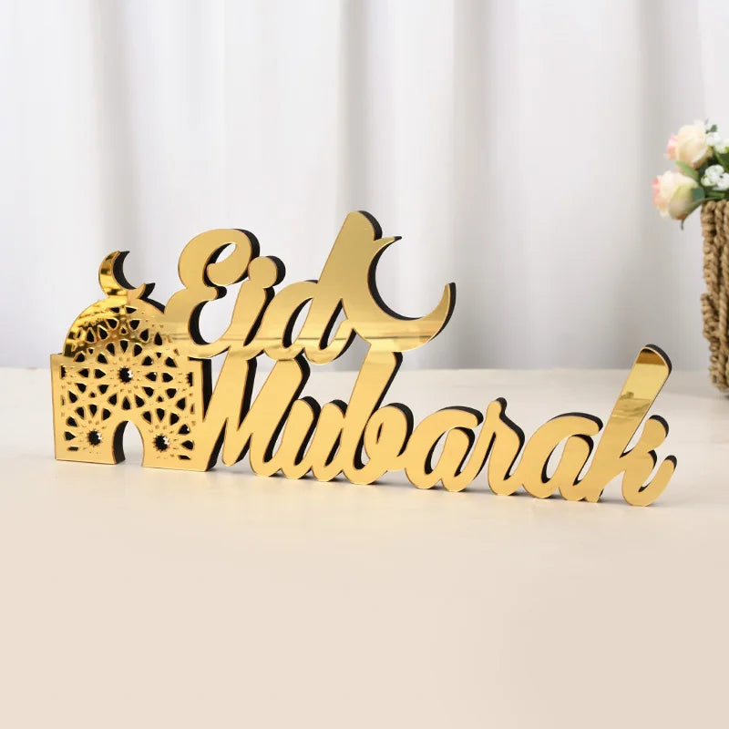 Ornement acrylique du Ramadan Mubarak 2025 Eid Mubarak Ramadan Kareem, décoration pour la maison, décor de fête musulmane islamique, cadeau Eid Al Adha
