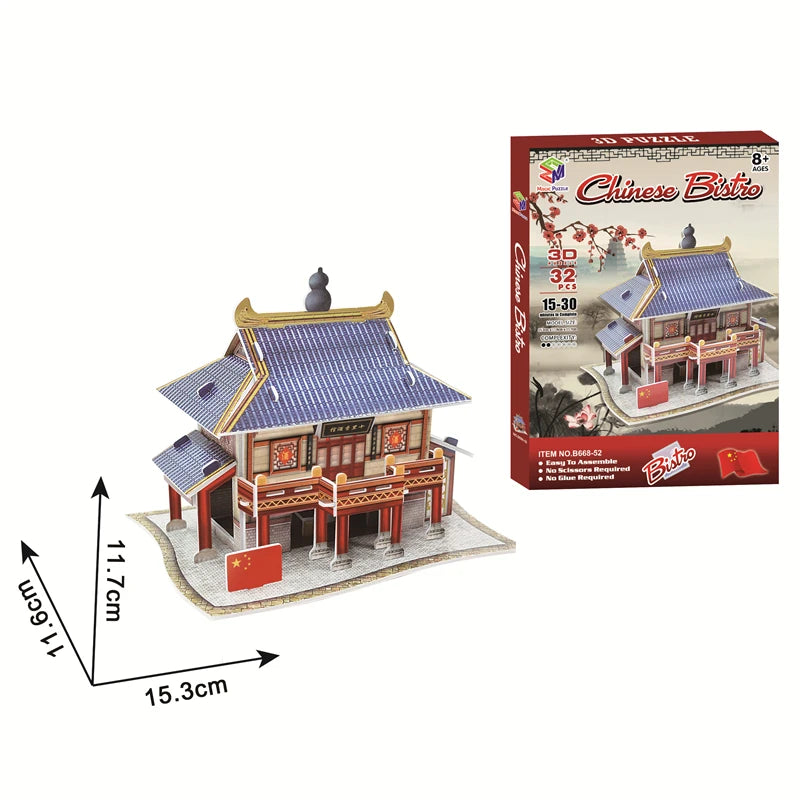 Jouets éducatifs Puzzles 3D jouets enfants développement intellectuel mondes Construction de bâtiments célèbres Puzzles 3D jouet