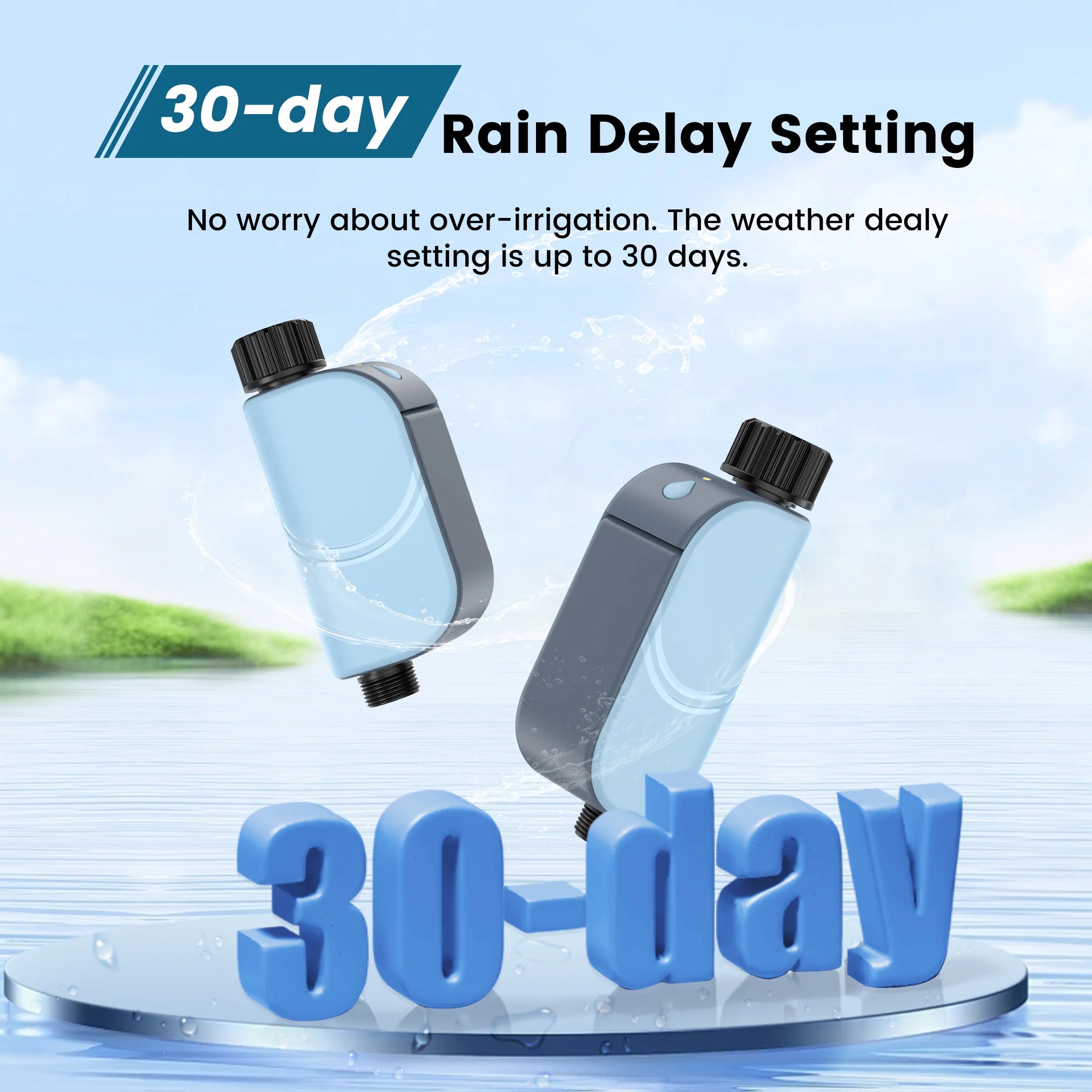 GIRIER Tuya Smart Water Timer WiFi Programmable Irrigation Controller for Hose Irrigation, No Hub Required, Works with Alexa