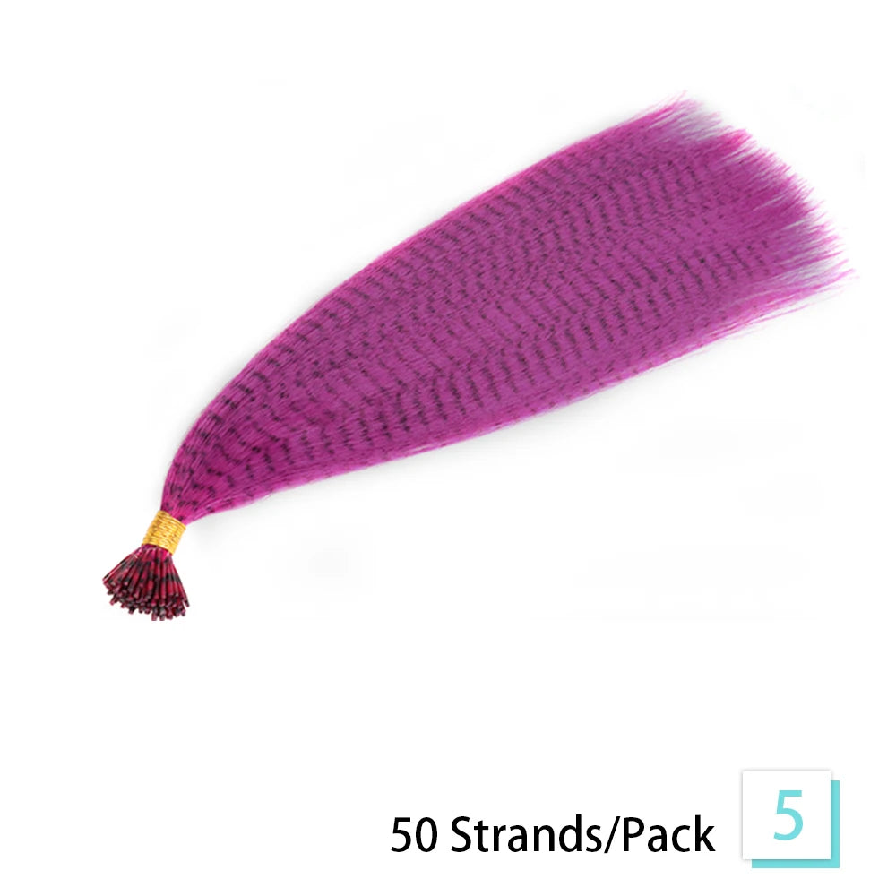 16-inch Synthetic Feather Hair Extensions, 50 Strands/Pack, Colored Hair Extensions, Colored Feather Hair Extensions for Women