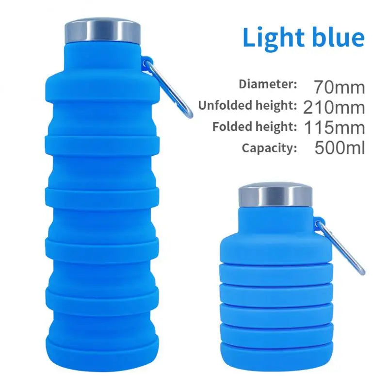 1pc Pliable Bouteille D'eau, Réutilisable Sans BPA Silicone Pliable Bouteilles Portable De Noël Cadeaux, Thanksgiving Cadeaux