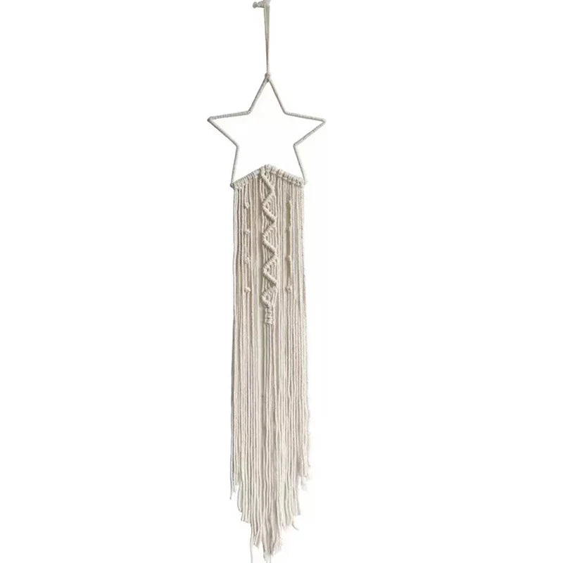 Nordic Style Macrame Wall Sconce for Baby and Child's Room, Boho Home Decor with Moon, Ramadan