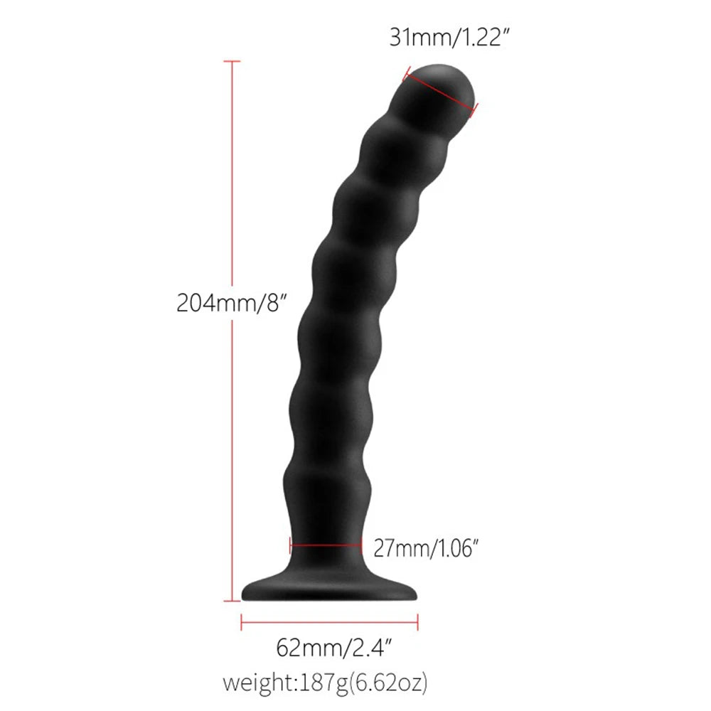 Sex toys for men and women, anal plug, prostate massager, sex products, vaginal stimulator with strong suction cup, silicone bead dildo