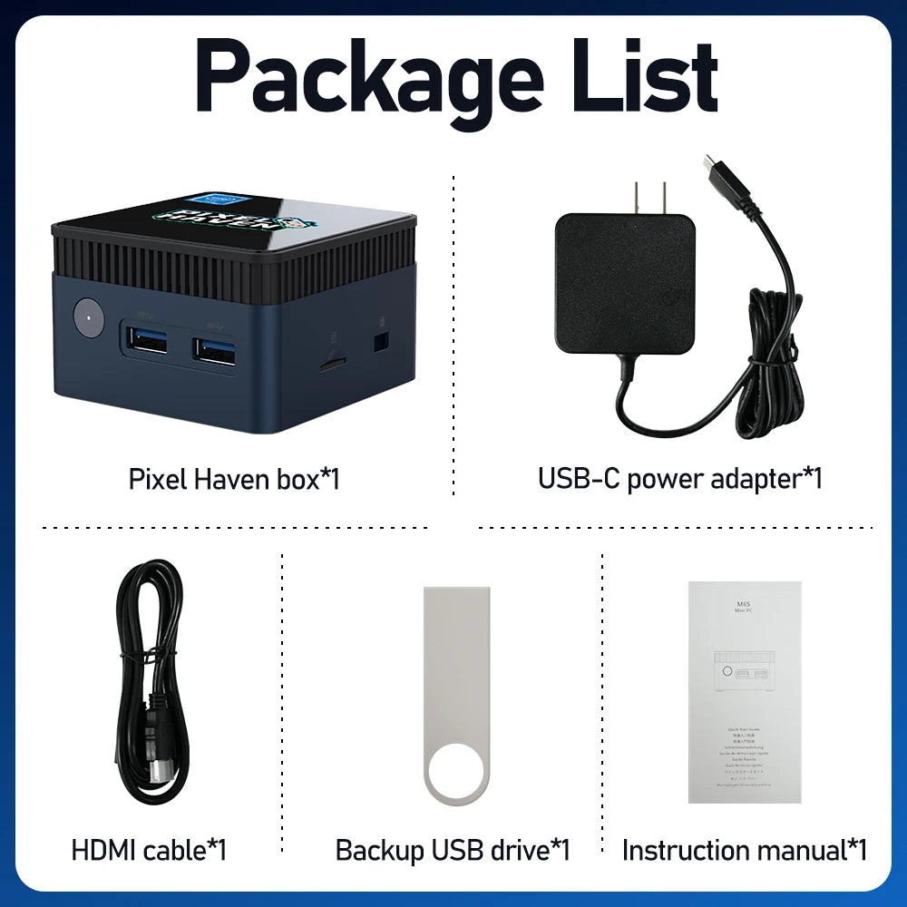 Mini PC avec plus de 38000 jeux et 48 émulateurs, Console de jeu pour PS3/PS2/Wii/WiiU/N64/NES/NDS Windows 11, Retrobat et Playnite N100