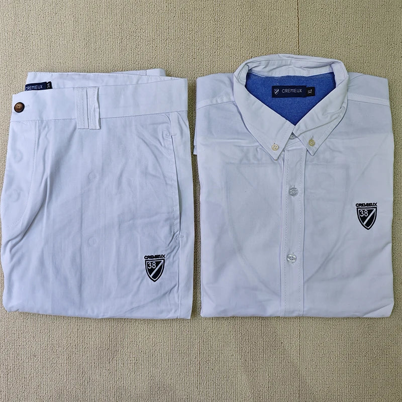 Cremieux quatre saisons survêtement Chemise pour Homme hommes chemise réglage deux pièces pantalons complets mode décontracté 100% coton Del France