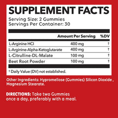 Supplément L-Arginine - Renforce les muscles et soutient le flux sanguin, la circulation, la livraison et le pompage des nutriments