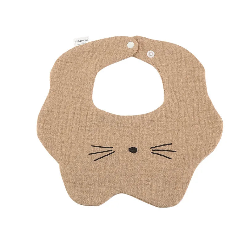 Bavoirs en coton imperméables pour nouveau-né, tissus réglables pour nourrissons filles et garçons, bavoir imprimé de dessin animé mignon, accessoires d'alimentation pour bébé