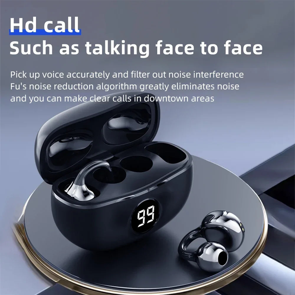 Casque sans fil Fone Bluetooth casque avec micro mains libres suppression du bruit écouteurs Clip oreille musique sport jeu bouchon d'oreille