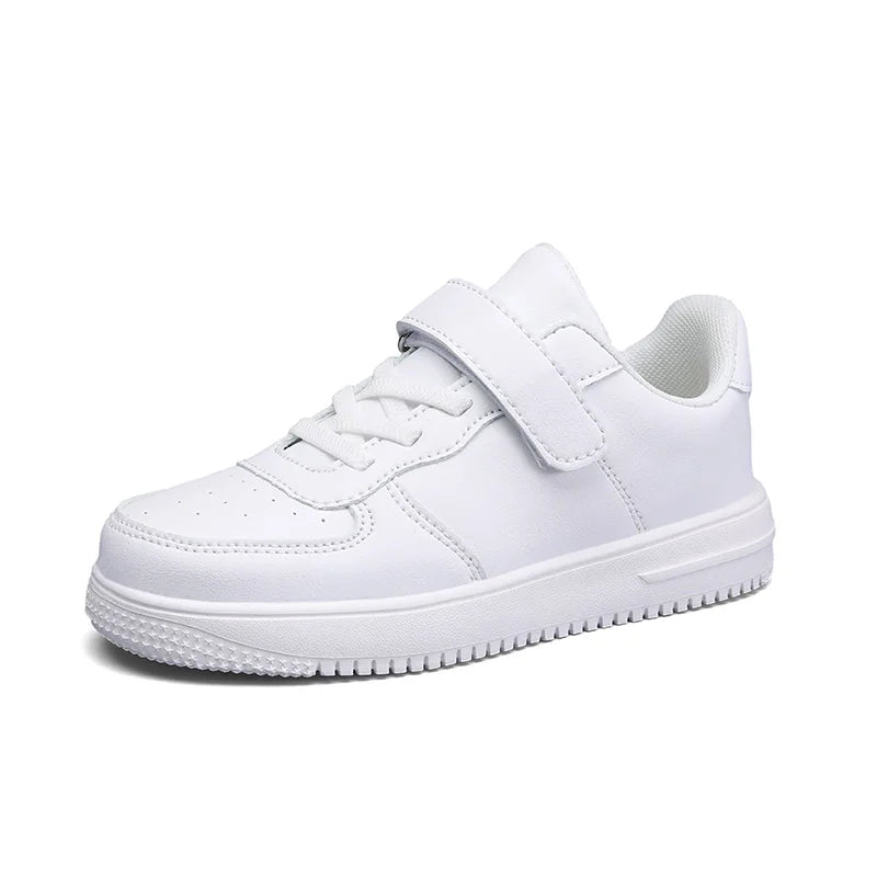 Chaussures noires pour enfants, baskets de sport en cuir pour garçons de 6 à 12 ans, décontractées, de Tennis, nouvelle collection 2024