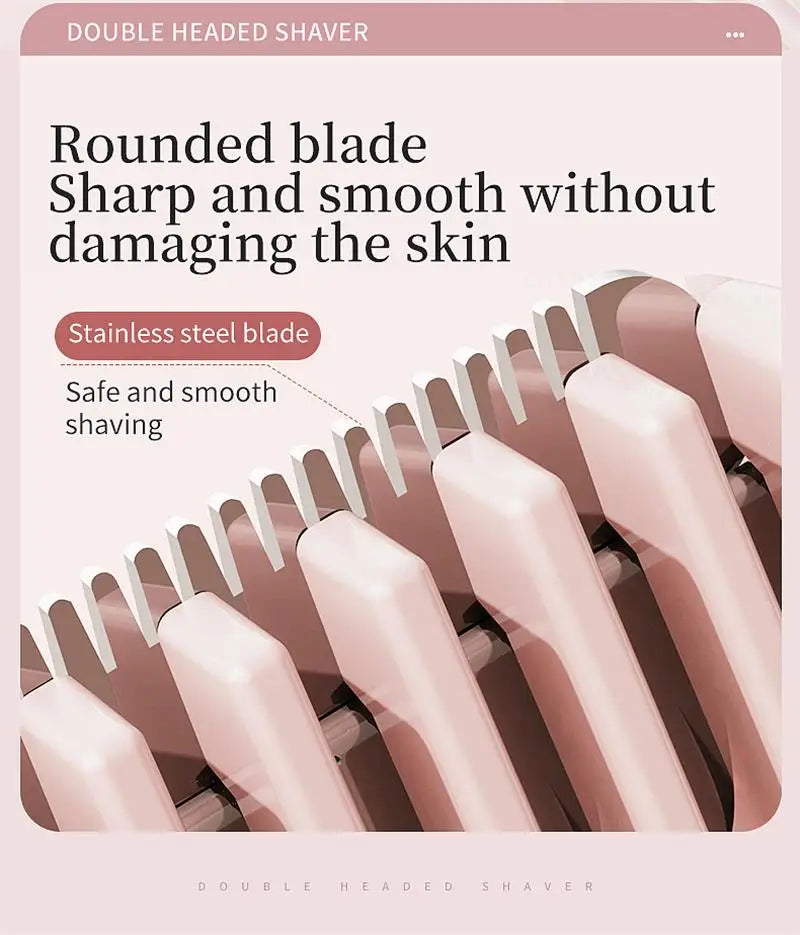 Tondeuse à barbe 2 en 1 rasoir électrique pour femmes Double tête épilation du corps aisselles Bikini tondeuse à barbe rasoir électrique