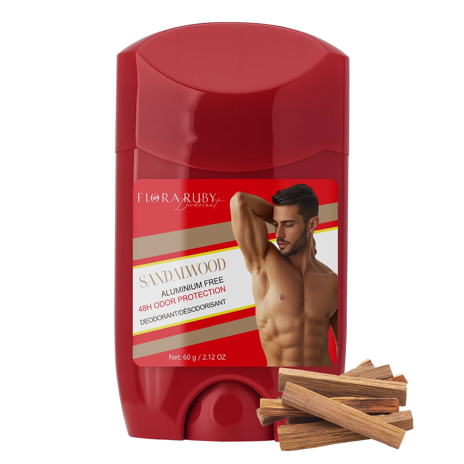 Déodorant en bois de santal pour hommes, crème anti-odeur corporelle, sans aluminium, haute Endurance, défense de la sueur et Protection contre les odeurs, Portable