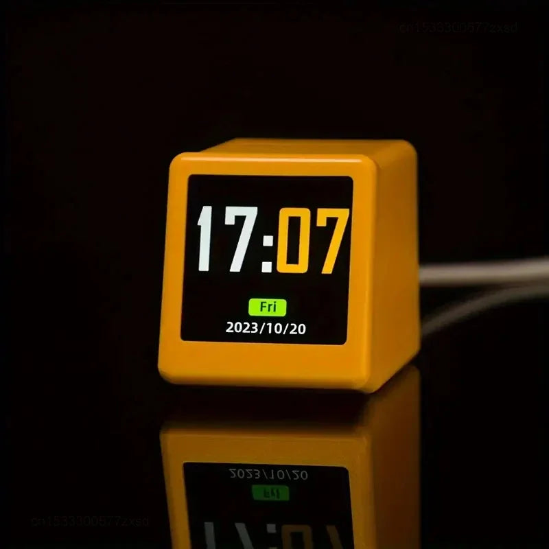 Petit réveil portable intelligent WiFi, station météo, affichage de la température et de l'humidité, horloge, décoration de bureau