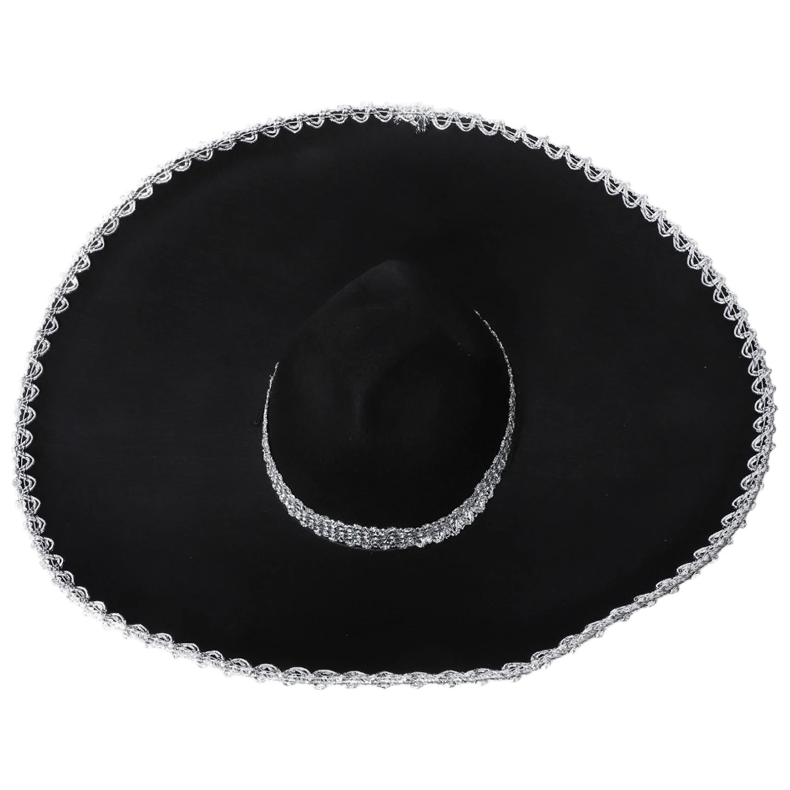 Chapeau mexicain unisexe pour adultes et enfants, motif de crâne tressé métallique, chapeau noir à large bord pour l'été, chapeau de soleil en plein air, accessoire de Cosplay d'halloween