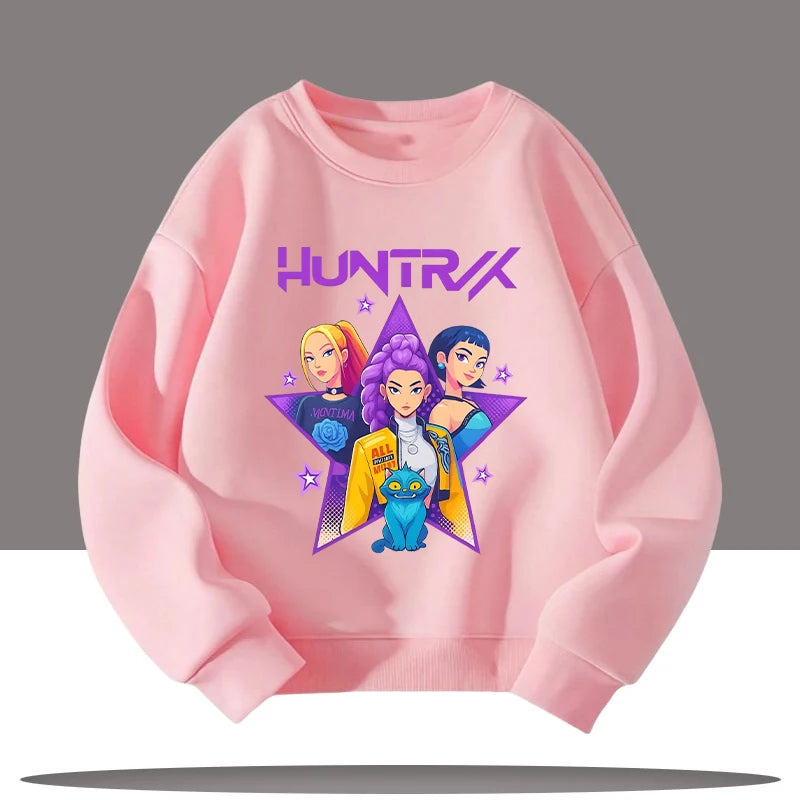 Vêtements pour enfants K-pop chasseurs de démons dessin animé imprimé 3-12 ans nouveau Style enfants col rond Sport chemise mignon fille haut décontracté