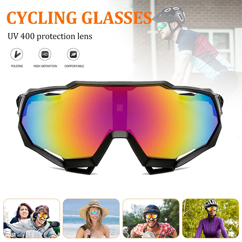 Lunettes de soleil de cyclisme en plein air pour hommes et femmes, lunettes de protection UV400, lunettes de sport coupe-vent, équitation, pêche, course, randonnée