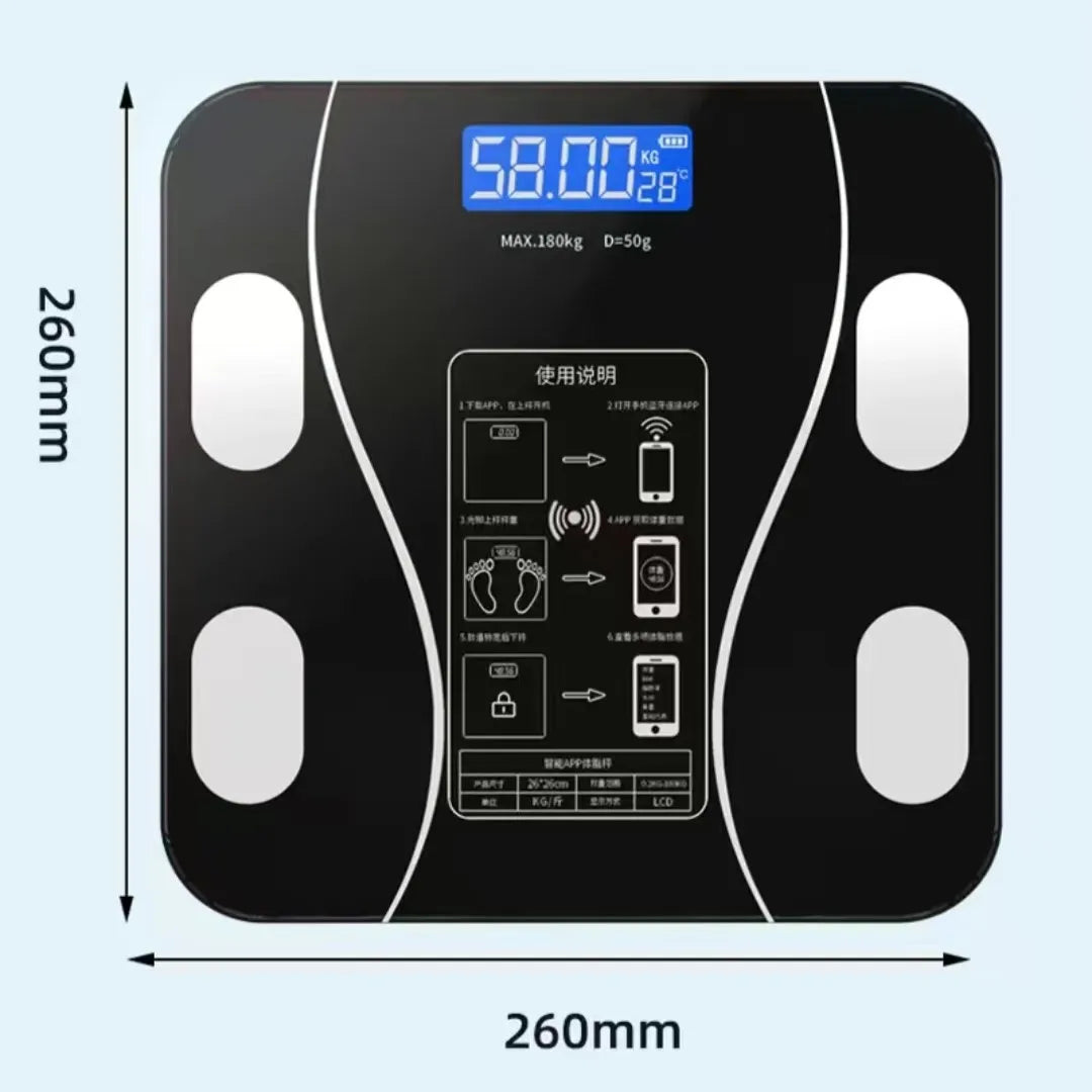 Balance de graisse corporelle USB, balance de graisse domestique intelligente et précise, balance corporelle adulte, petite balance électronique, balance corporelle