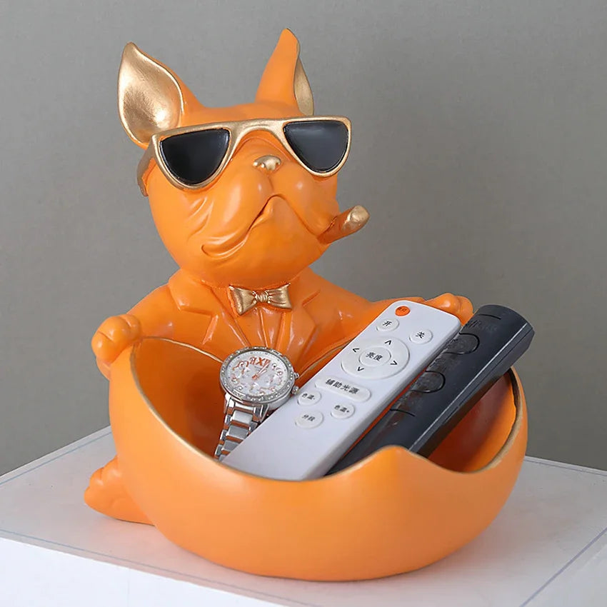 Cool Dog Home Decor Figurine Dog Statue Storage Box Animal Ornament Resin Craft Art Sculpture Figurine Home Decoration Gift