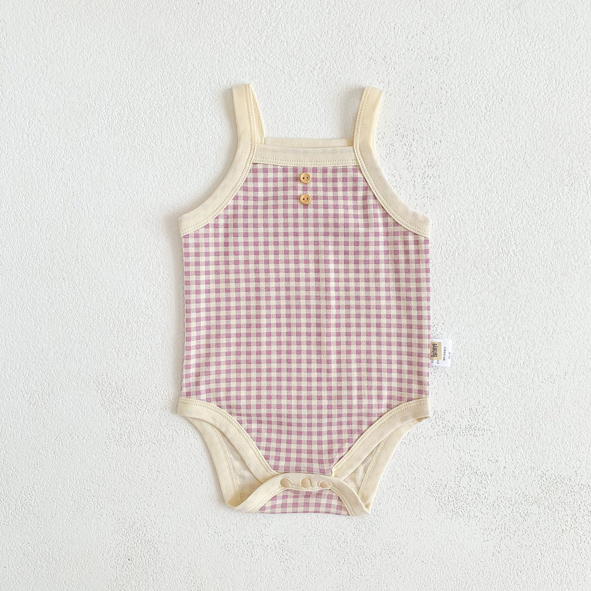 Été nouveau-né bébé filles sans manches fronde Plaid tenues coton doux combinaisons infantile enfants vêtements de sport body