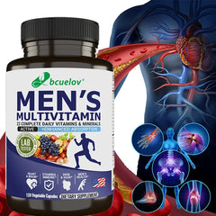Bcuelov Suppléments vitamines et minéraux pour hommes – 26 combinaisons pour soutenir la santé immunitaire globale, végétalien