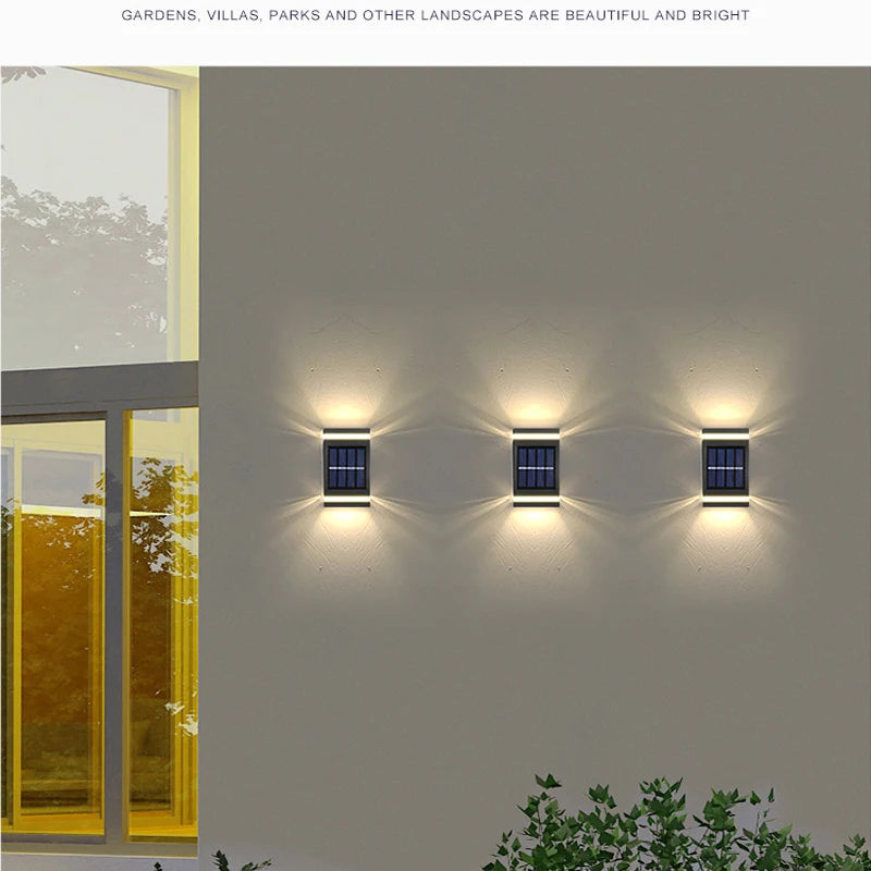 Lampe murale solaire extérieure étanche à énergie solaire éclairage haut/bas pour jardin cour décoration extérieure de la maison IP65 lumière de chemin solaire