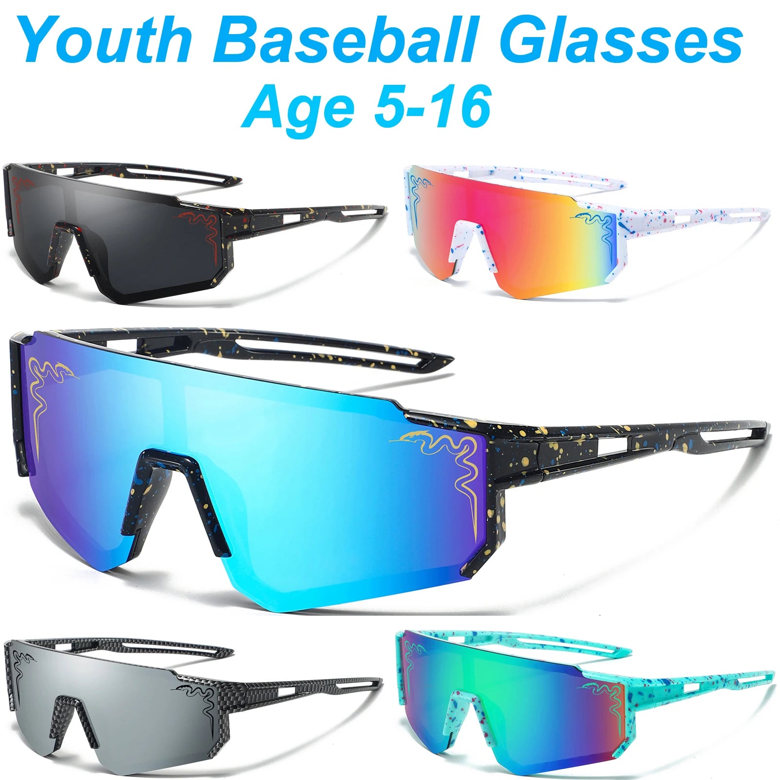Enfants Baseball lunettes de soleil Sport cyclisme lunettes âge 1-8 enfants en plein air vtt vélo vélo lunettes garçons filles UV400 lunettes