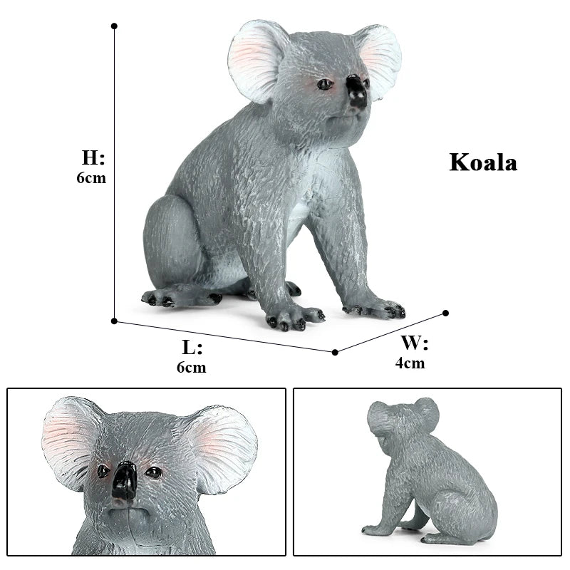 Classic Australian Wild Animals Kangaroos Koala Platypus Tasmanian Devil Echidna Cassowary Model Figurine Toy Child Gift