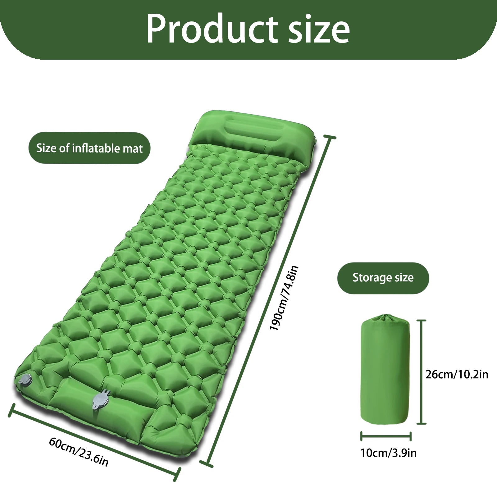 Nouveau matelas gonflable simple - Connectable, léger et portable pour le camping, les voyages, l'usage domestique - Expédition rapide!