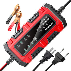 6V 12V 1.5A Electric Car Battery Charger, for Electric Motorcycles, Smart, for Car, Truck, Boat, SUV, AGM GEL Lead-Acid Batteries