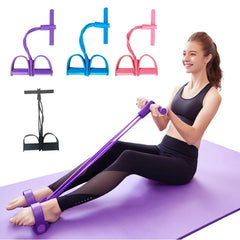 Tendeur de pédale à quatre tubes, équipement de Fitness domestique multifonctionnel, Yoga, renforcement Abdominal, bande élastique, corde de Tension