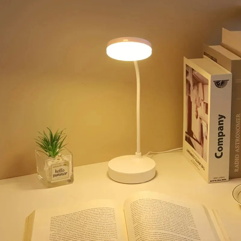 Lampe de bureau blanche à 10 LED avec port de charge USB, 3 niveaux de gradation, contrôle tactile, 1 pièce