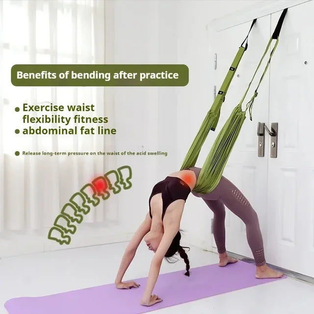 Ensemble de Yoga aérien en soie pour femme, hamac, jambes arrière, étirement, balançoire, accessoires de Pilates, ceinture de Fitness élastique, équipement de gymnastique à domicile