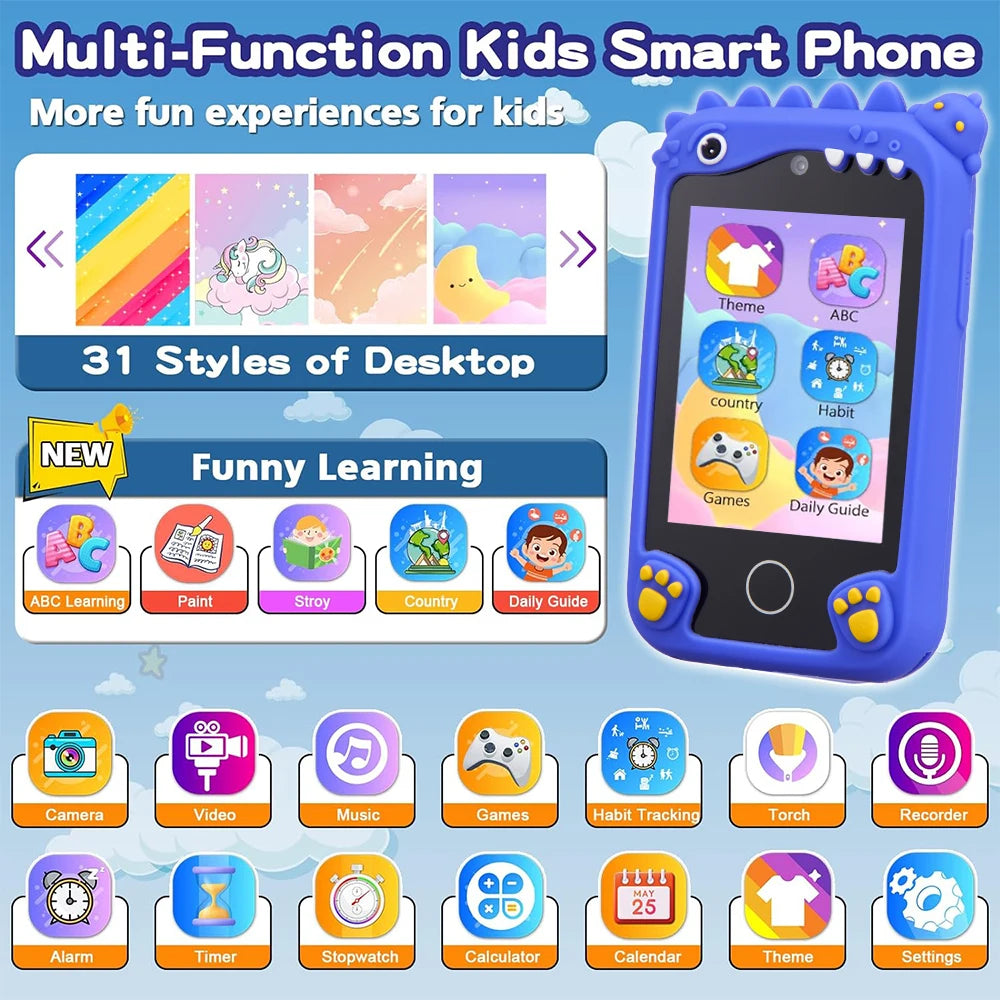 Jouets éducatifs intelligents pour enfants, lecteur Musci, apprentissage du Selfie, téléphone pour tout-petits de 3 à 12 ans, meilleurs cadeaux de noël et d'anniversaire